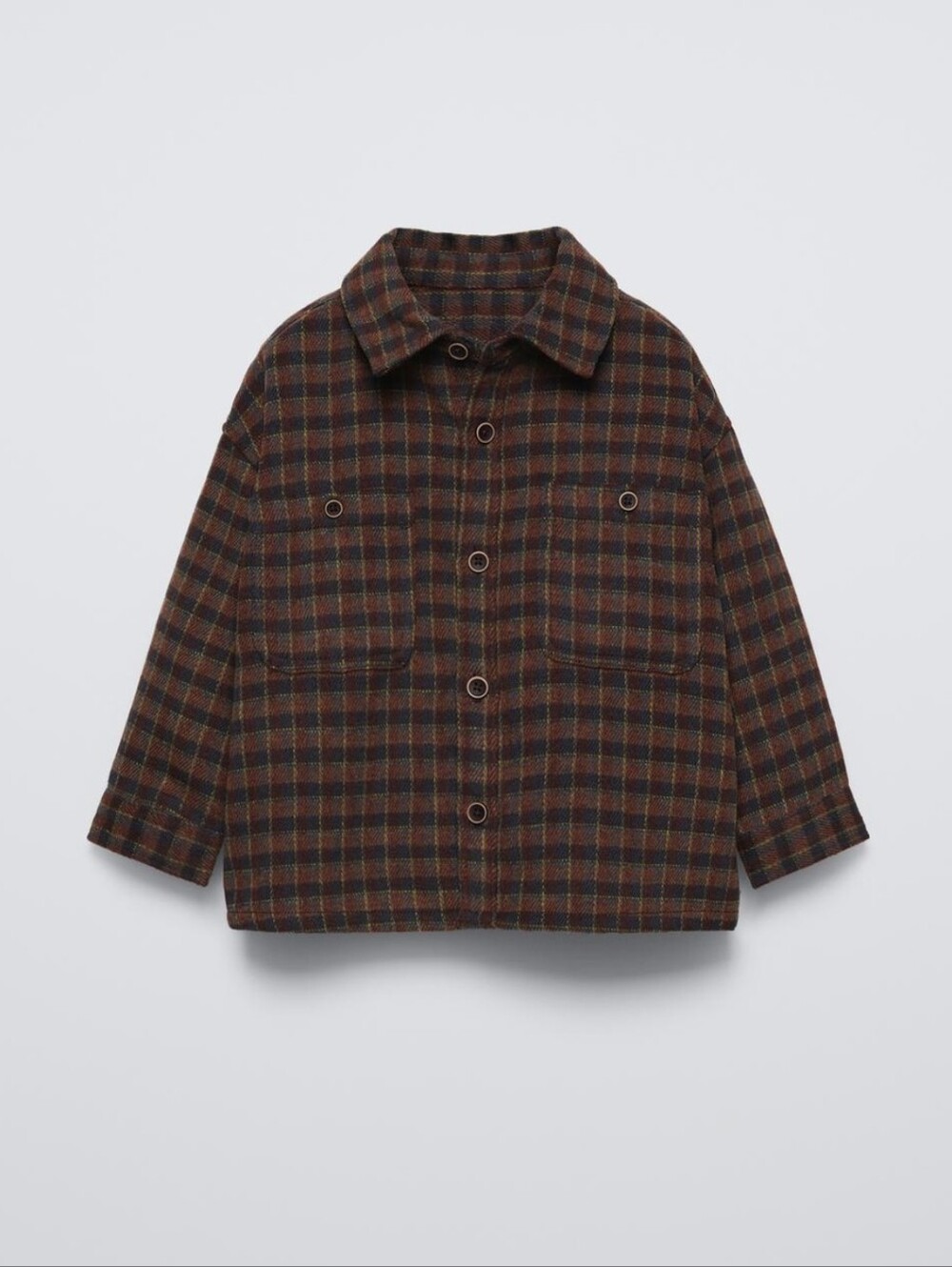 Zara 4T Brown Plaid Overshirt